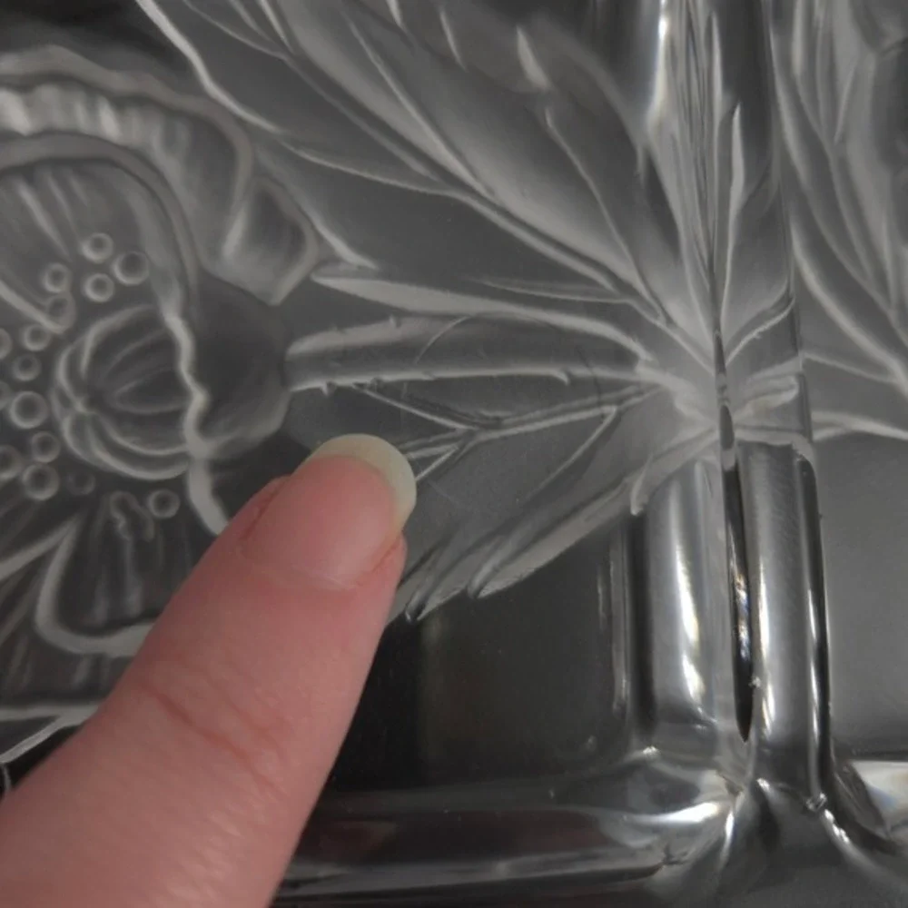 Mikasa Floral Savoir Vivre California Poppies‎ Oval Divided Glass Dish
